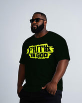Men's Casual Simple FAITH IN GOD Printed Short Sleeve T-shirt